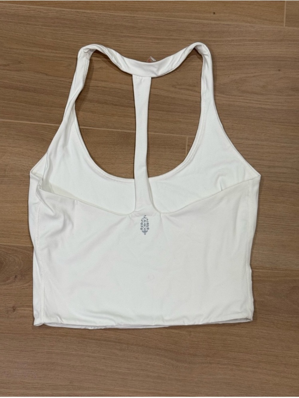 White Racerback T-Back Sports Crop Top